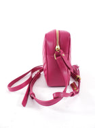 Saint Laurent Cherry Pink Medium Lou Monogram Quilted Camera Bag