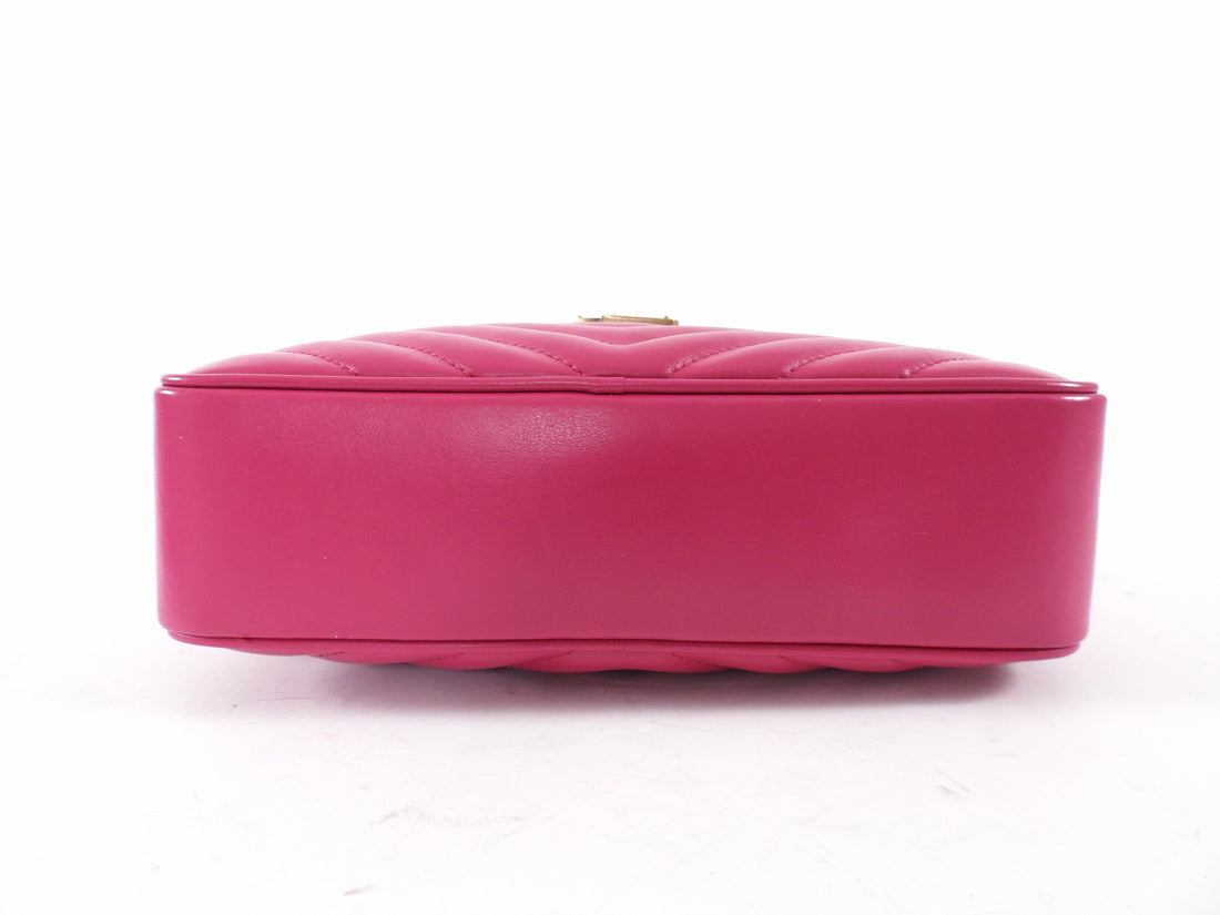 Saint Laurent Cherry Pink Medium Lou Monogram Quilted Camera Bag