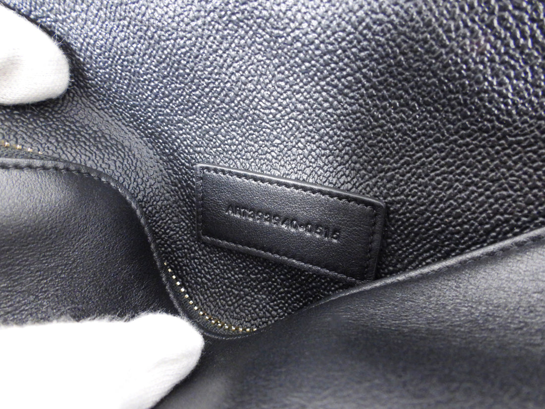 Saint Laurent Small Black Leather Cosmetic Accessory Pouch Bag