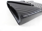 Saint Laurent Black Matelasse Large Envelope Chain Flap Bag