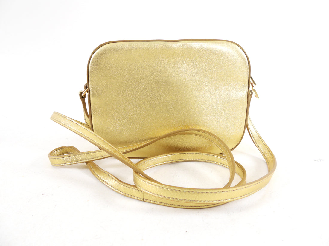 Saint Laurent Gold Leather Classic Camera Crossbody Bag