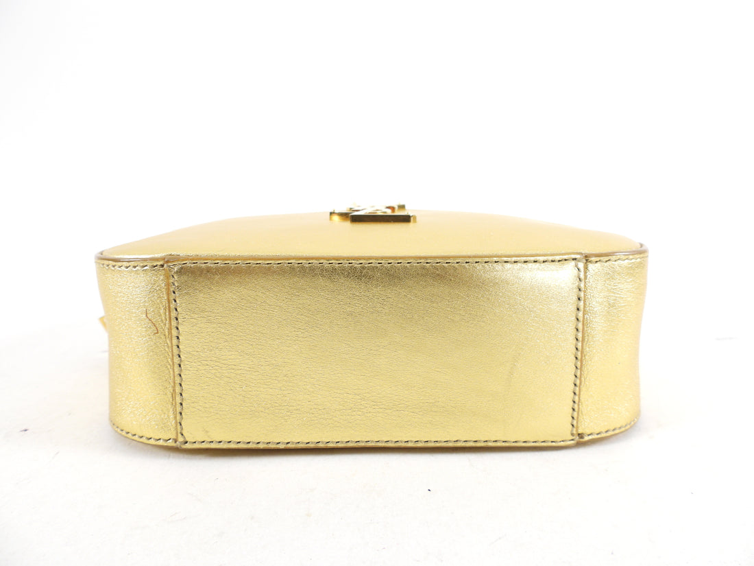 Saint Laurent Gold Leather Classic Camera Crossbody Bag