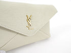 Saint Laurent Ivory Grained Leather Cassandre Chain Pouch
