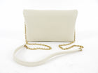 Saint Laurent Ivory Grained Leather Cassandre Chain Pouch