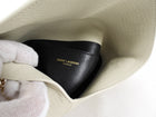 Saint Laurent Ivory Grained Leather Cassandre Chain Pouch