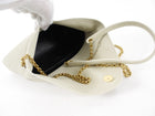 Saint Laurent Ivory Grained Leather Cassandre Chain Pouch