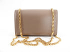 Saint Laurent Small Kate Grain de Poudre Light Brown Chain Bag