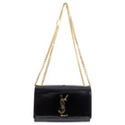 Saint Laurent Black Glossed Leather Small Kate Chain Bag