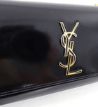 Saint Laurent Black Glossed Leather Small Kate Chain Bag