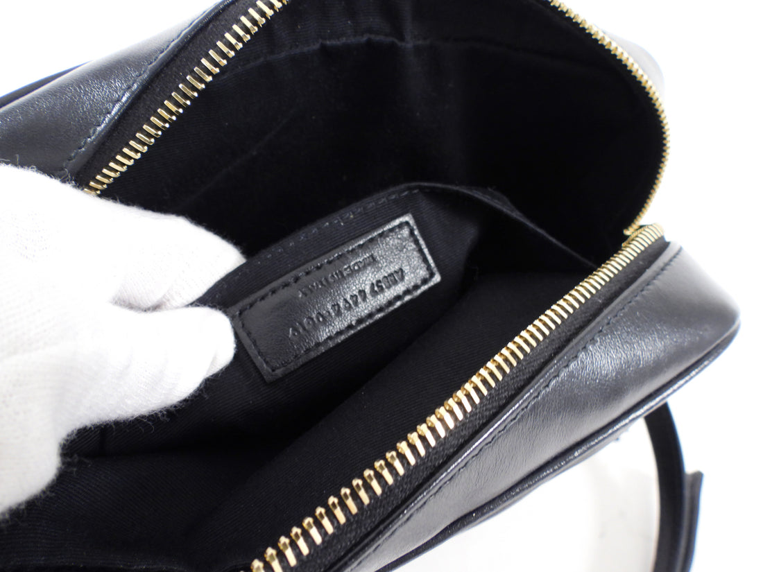 Saint Laurent Black Medium Lou Monogram Quilted Camera Bag