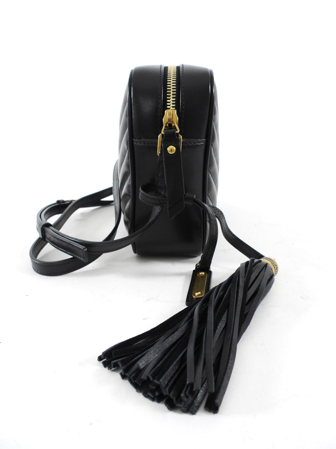 Saint Laurent Black Medium Lou Monogram Quilted Camera Bag