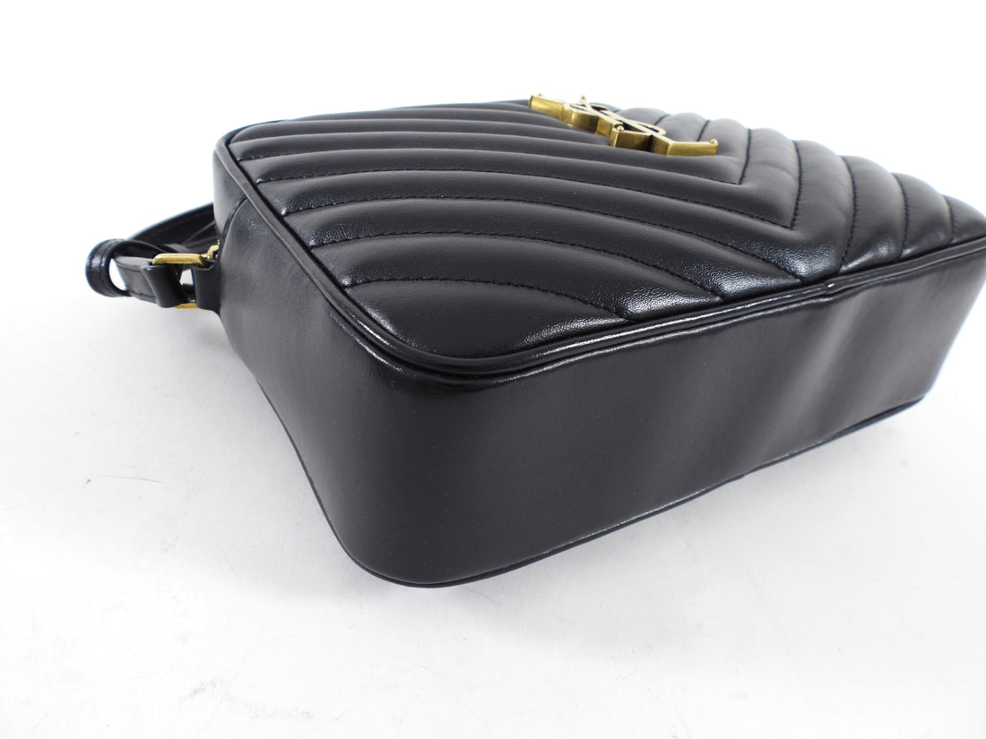 Saint Laurent Black Medium Lou Monogram Quilted Camera Bag