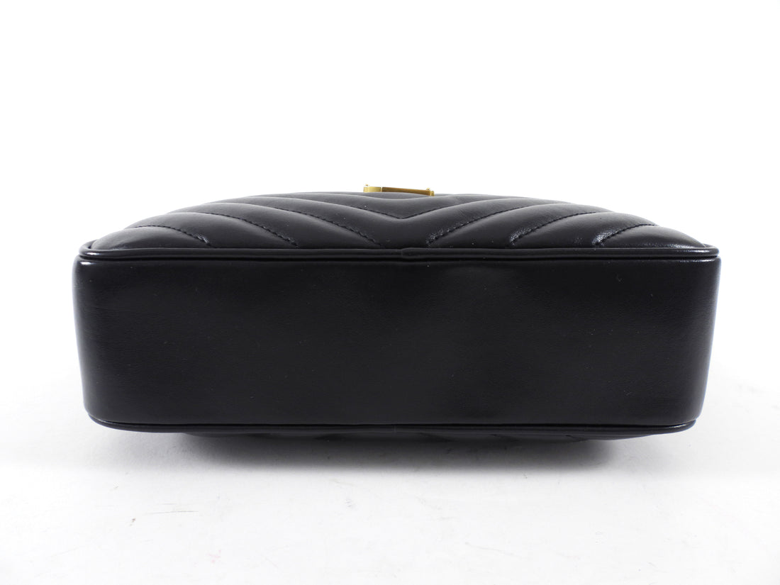 Saint Laurent Black Medium Lou Monogram Quilted Camera Bag