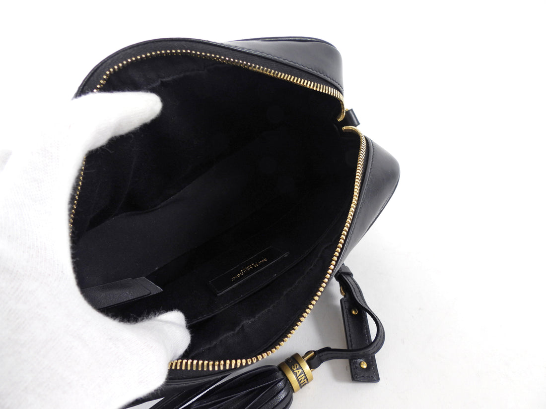 Saint Laurent Black Medium Lou Monogram Quilted Camera Bag