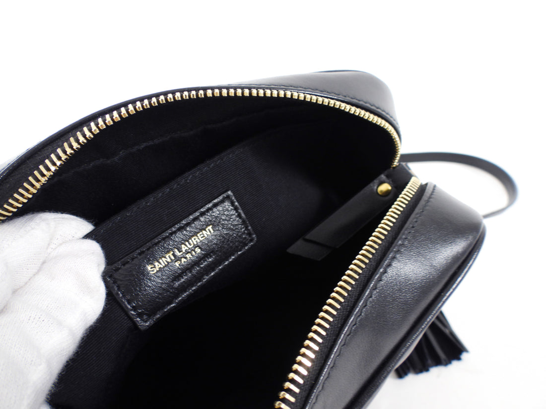 Saint Laurent Black Medium Lou Monogram Quilted Camera Bag