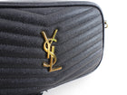 Saint Laurent Black Chevron Mini Lou Lou chain Tassel Camera Bag