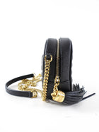 Saint Laurent Black Chevron Mini Lou Lou chain Tassel Camera Bag