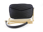 Saint Laurent Black Chevron Mini Lou Lou chain Tassel Camera Bag