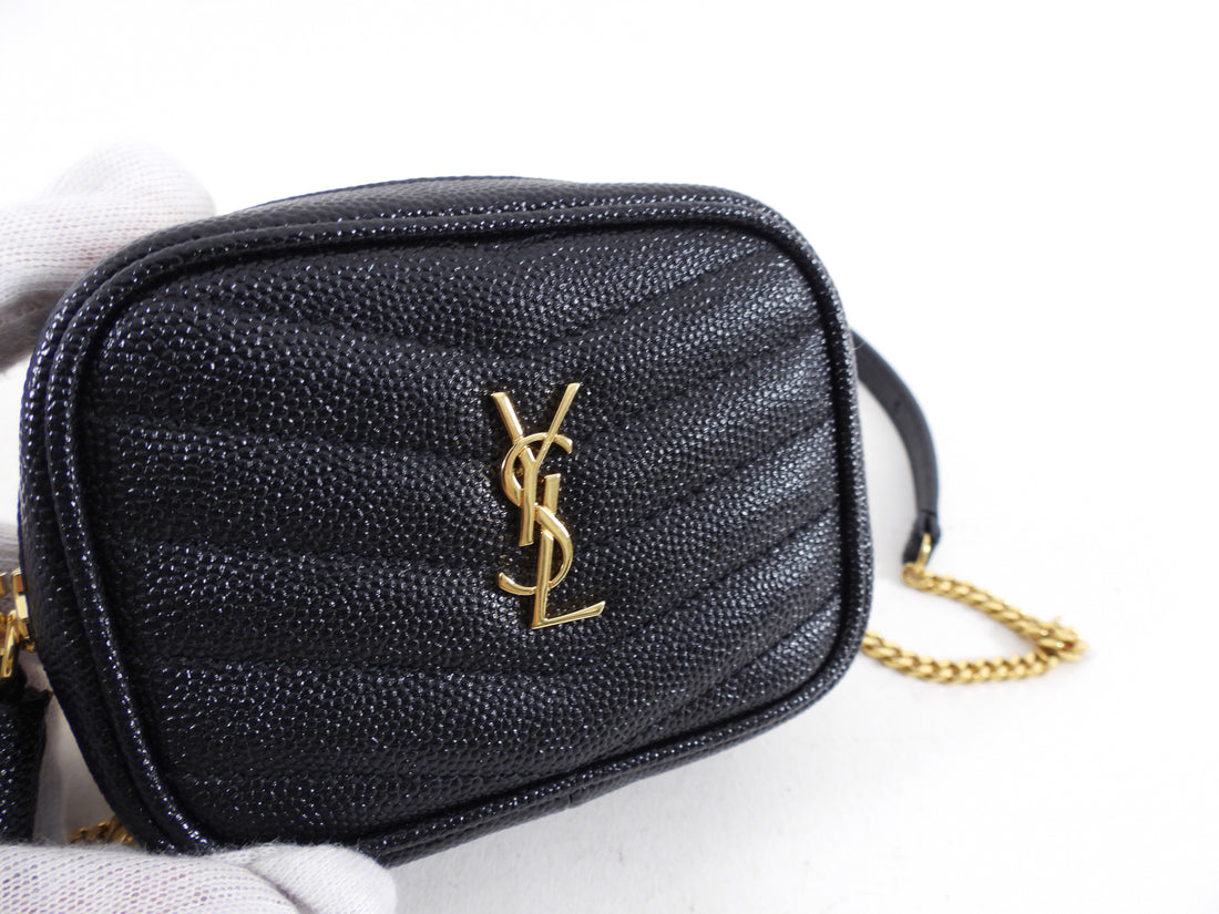 Saint Laurent Baby Lou Black Leather Mini Belt Bag