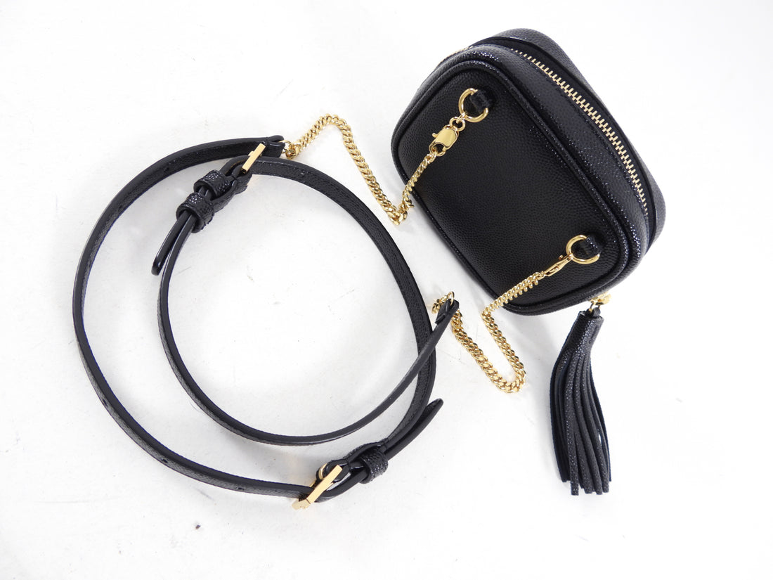 Saint Laurent Baby Lou Black Leather Mini Belt Bag