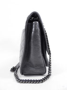 Saint Laurent Niki Grey Leather Medium Chain Flap Bag