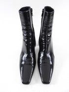Saint Laurent Black Patent Leather Block Heel Ankle Boot - 37