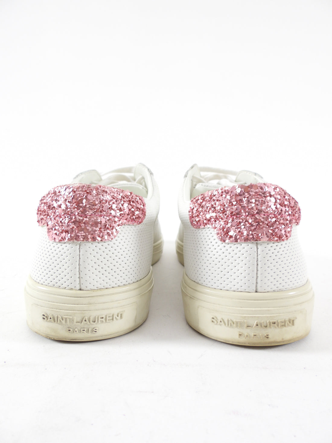 Saint Laurent White Leather Perforated Low Sneaker - 36