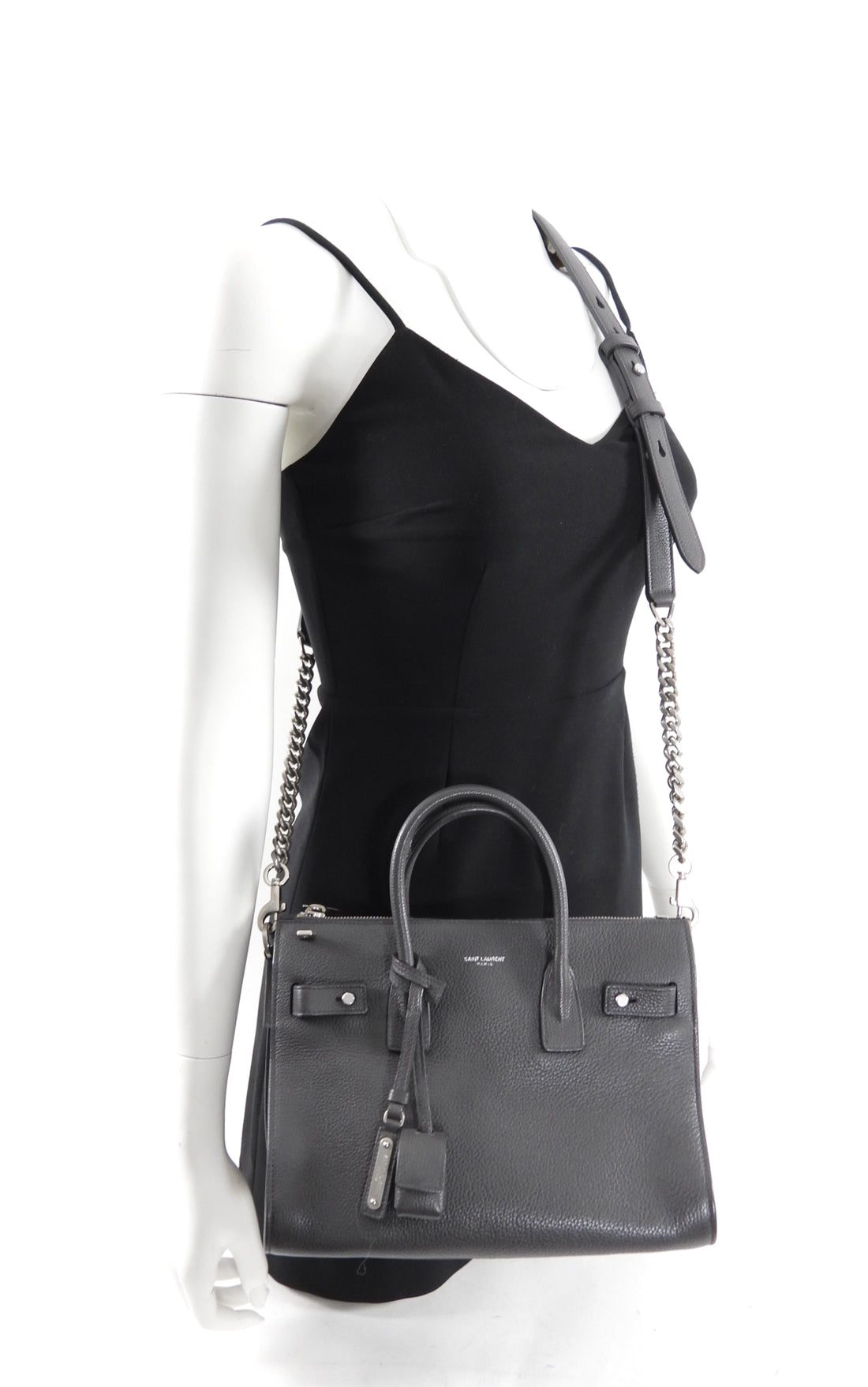 Saint Laurent Grey Baby Sac de Jour Chain Strap Bag