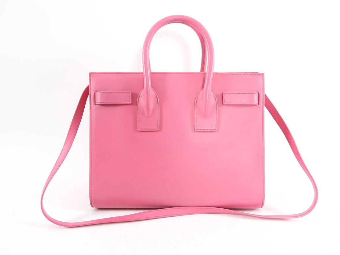 Saint Laurent Large Pink Leather Sac de Jour Bag