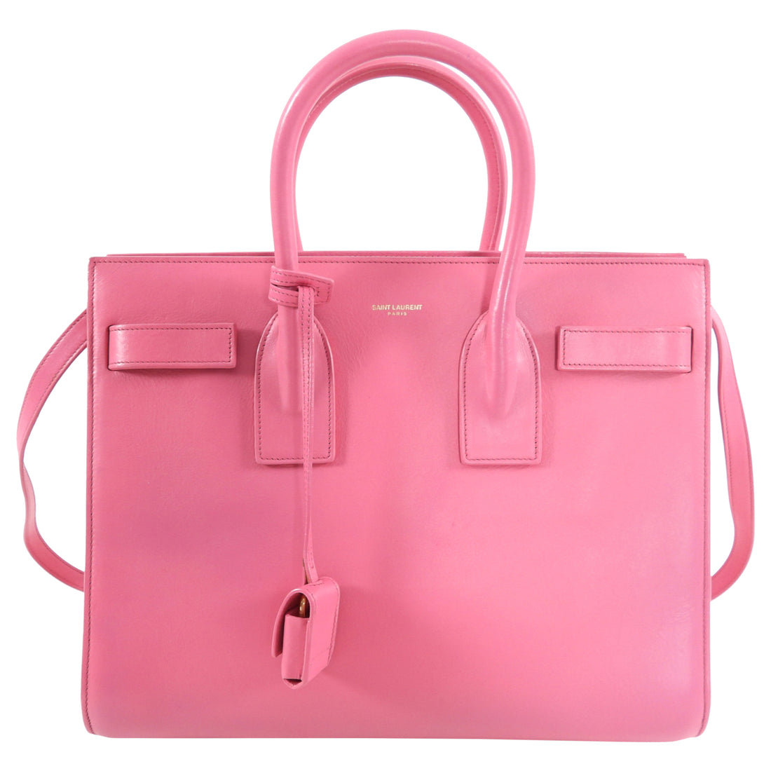 Saint Laurent Large Pink Leather Sac de Jour Bag