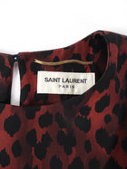 Saint Laurent Dark Red Animal Patter Shift Dress - (2/4)