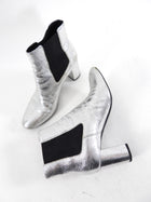 Saint Laurent Silver Leather Ankle Boot - 38 / 7.5