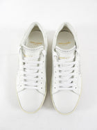 Saint Laurent White Leather Nickel Studded Low Top Sneaker - 36
