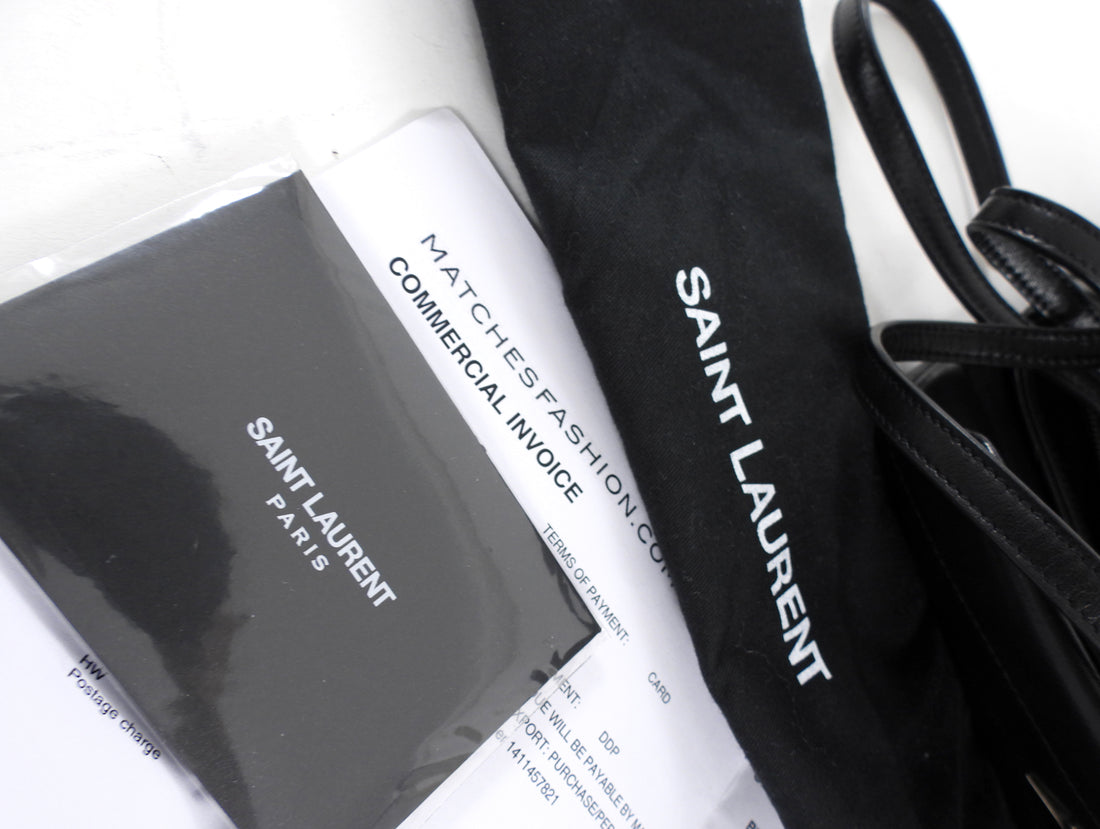 Saint Laurent Black Leather Toy Lou Lou Monogram Quilted Crossbody Bag