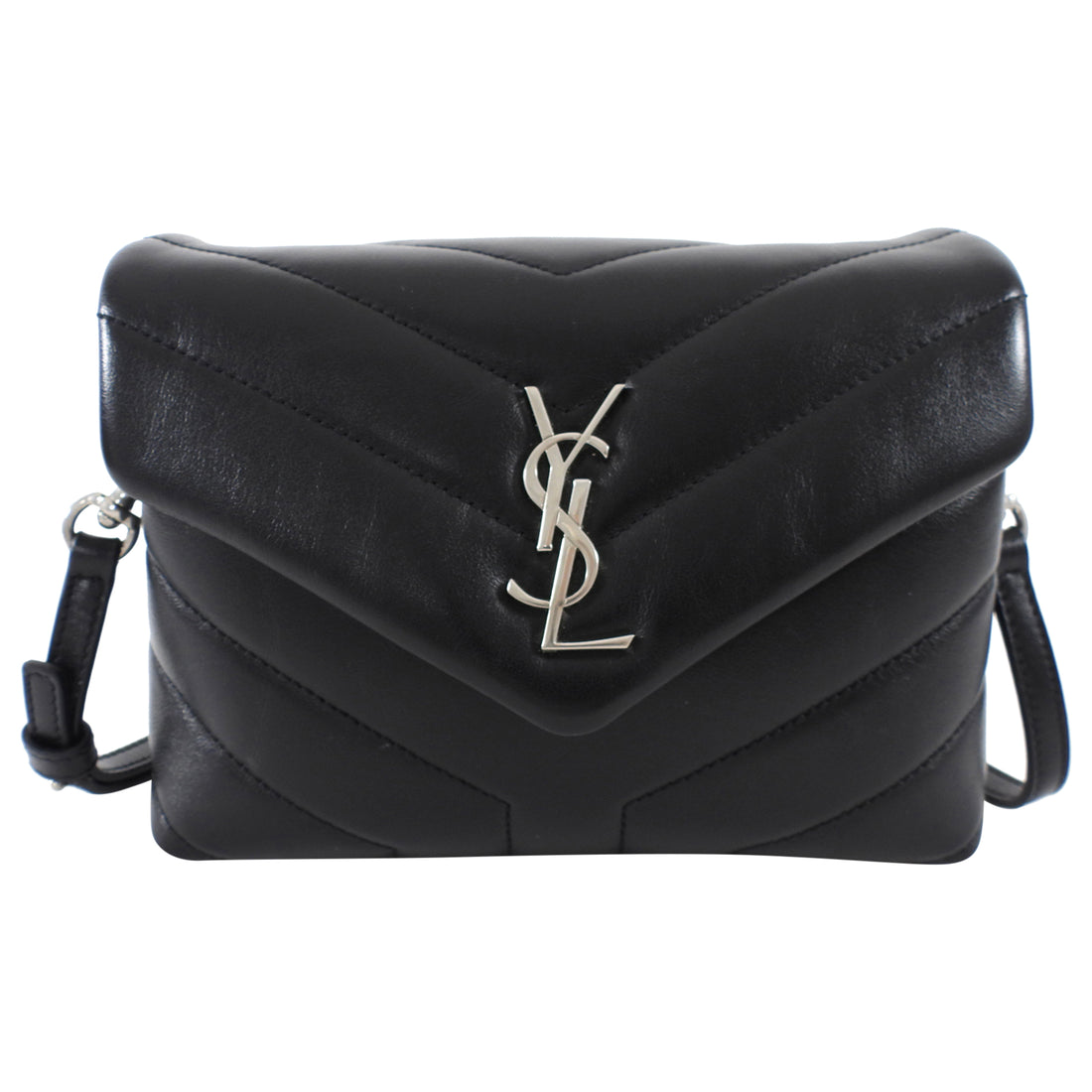 Saint Laurent Black Leather Toy Lou Lou Monogram Quilted Crossbody Bag
