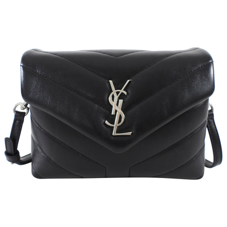 Saint Laurent Black Leather Toy Lou Lou Monogram Quilted Crossbody Bag