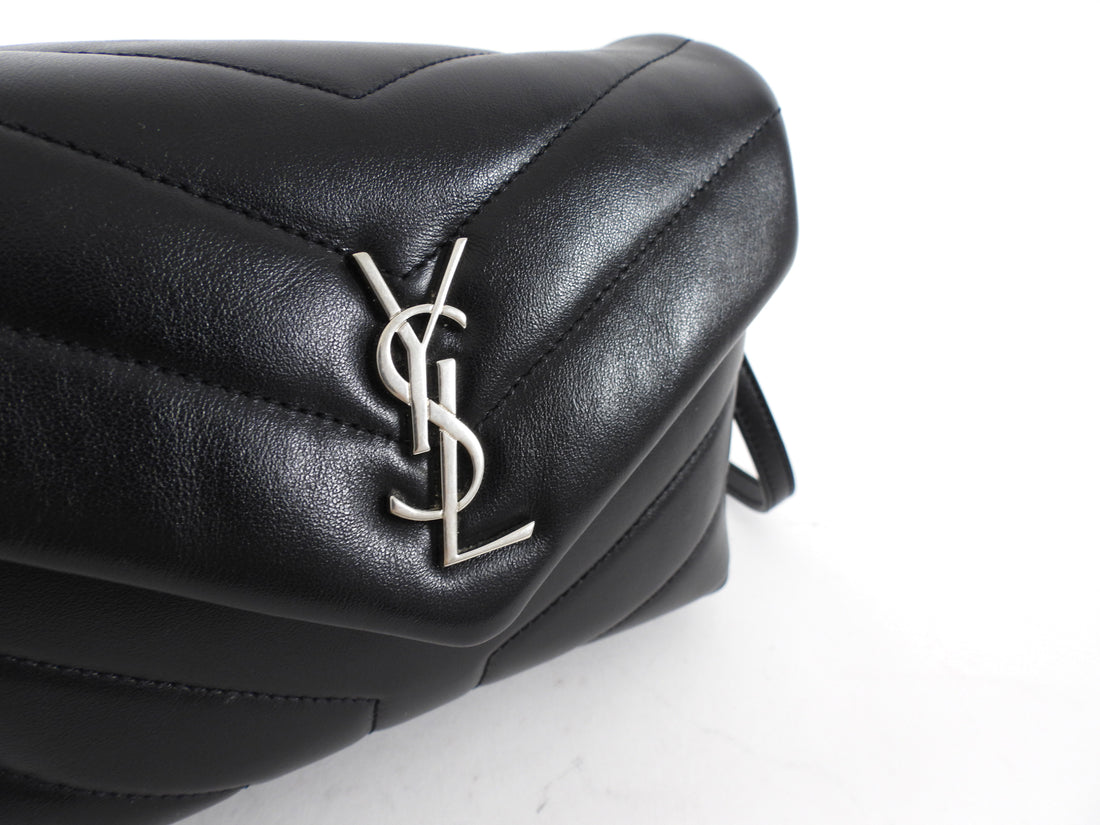 Saint Laurent Black Leather Toy Lou Lou Monogram Quilted Crossbody Bag