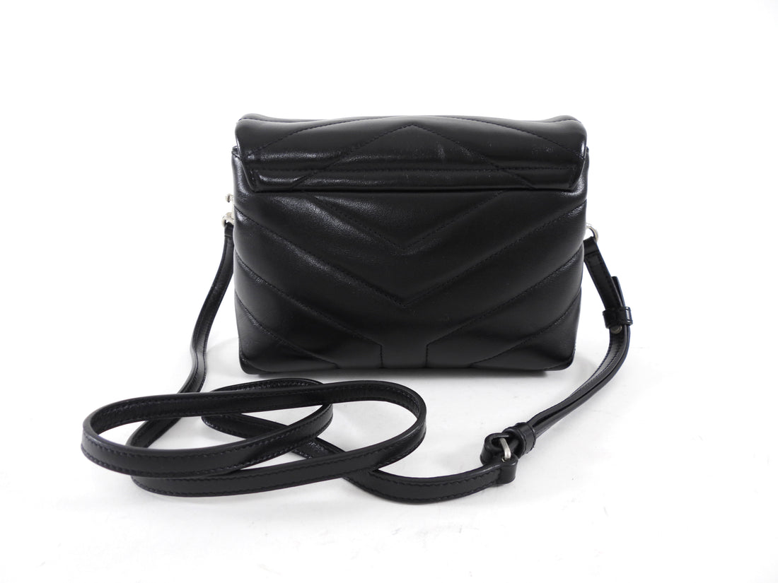 Saint Laurent Black Leather Toy Lou Lou Monogram Quilted Crossbody Bag