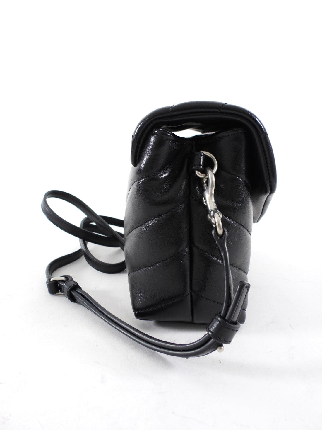 Saint Laurent Black Leather Toy Lou Lou Monogram Quilted Crossbody Bag