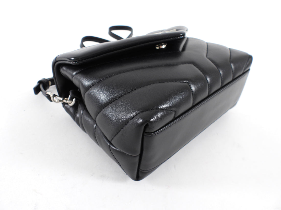 Saint Laurent Black Leather Toy Lou Lou Monogram Quilted Crossbody Bag