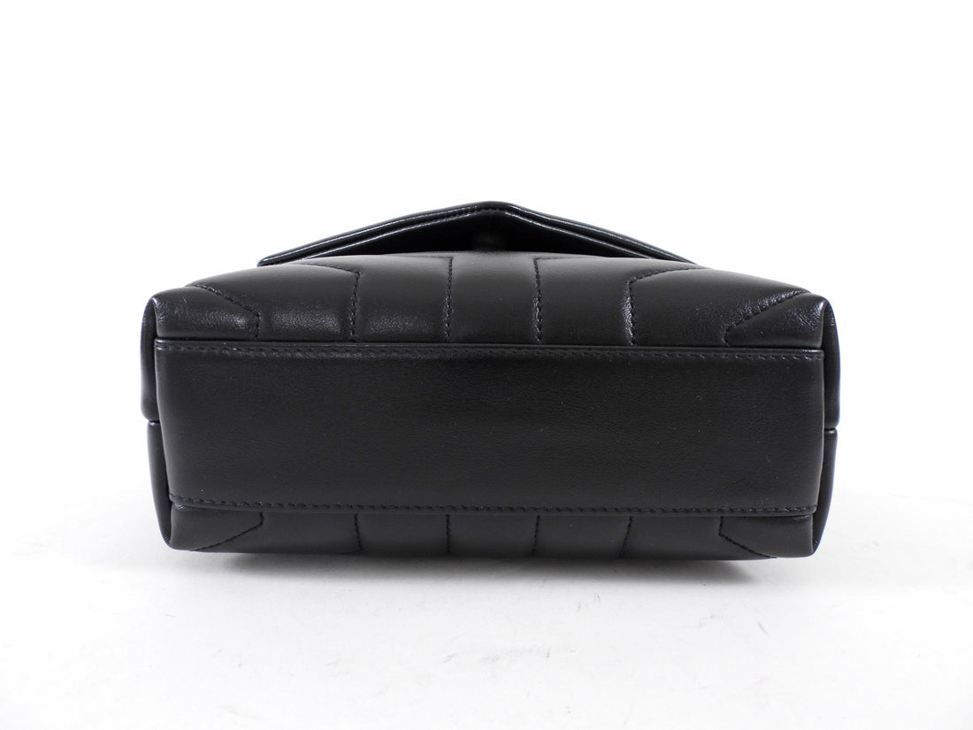 Saint Laurent Black Leather Toy Lou Lou Monogram Quilted Crossbody Bag