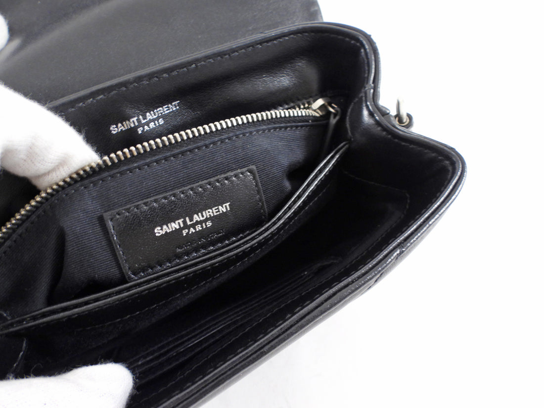 Saint Laurent Black Leather Toy Lou Lou Monogram Quilted Crossbody Bag