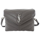 Saint Laurent Grey Leather Toy Lou Lou Monogram Quilted Crossbody Bag