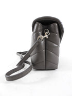 Saint Laurent Grey Leather Toy Lou Lou Monogram Quilted Crossbody Bag