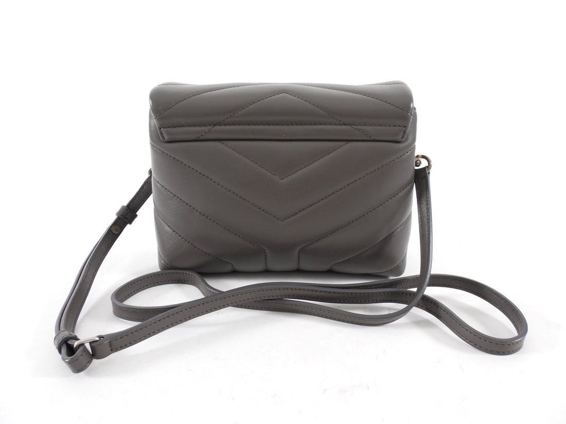 Saint Laurent Grey Leather Toy Lou Lou Monogram Quilted Crossbody Bag
