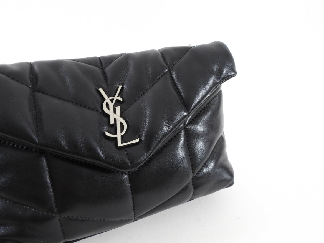 Saint Laurent Black Quilt Leather Toy Puffer Bag