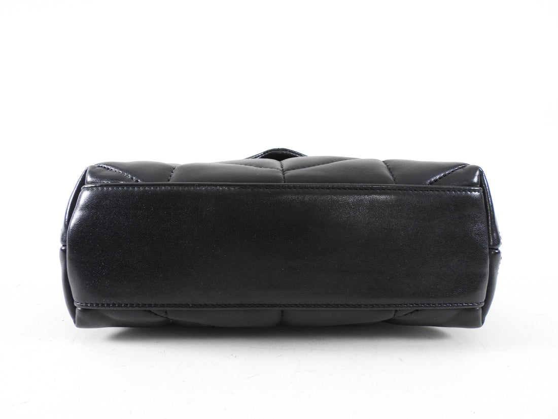Saint Laurent Black Quilt Leather Toy Puffer Bag