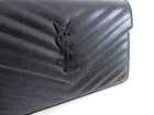 Saint Laurent Black Chevron Kate Wallet on Chain Bag