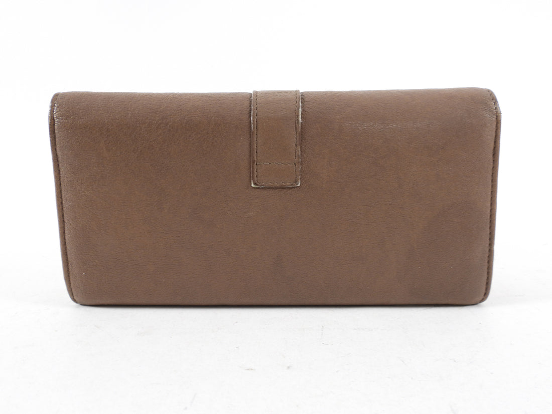 Saint Laurent Taupe Y Ligne Continental Wallet