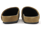 Sandro Khaki Brown Rhinestone Embellished Suede Elypsee Rhinestone-Embellished Clog Mules - 37